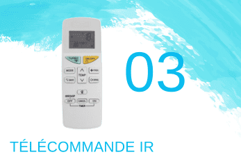 Suite composition du pack monosplit sensira avec une telecommande infrarouge